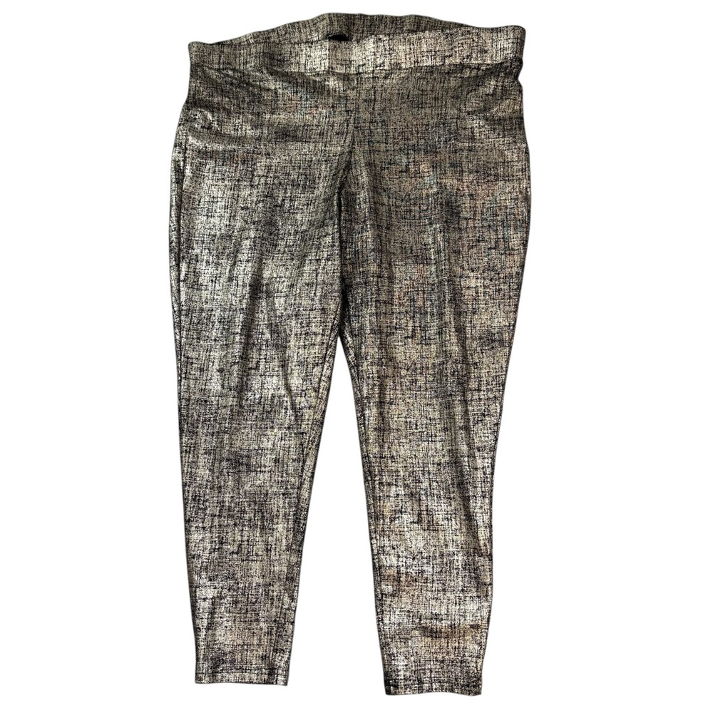 Torrid Women's Plus Size 3 Premium Legging-Metallic Foil Crosshatch Gold (937)